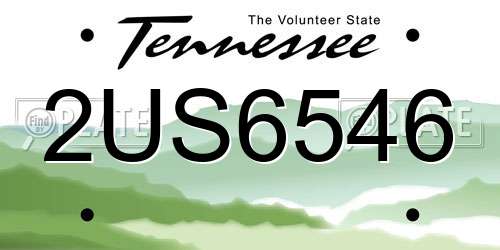 2US6546 Tennessee License Plate