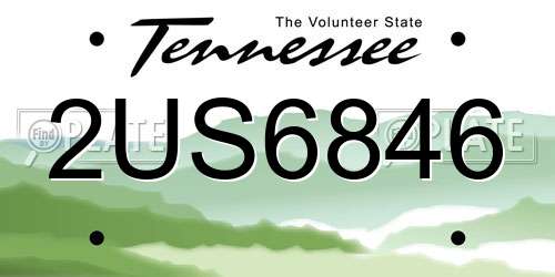 2US6846 Tennessee License Plate
