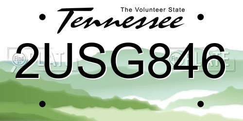 2USG846 Tennessee License Plate