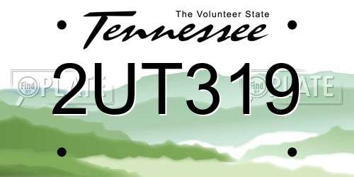 2UT319 Tennessee License Plate