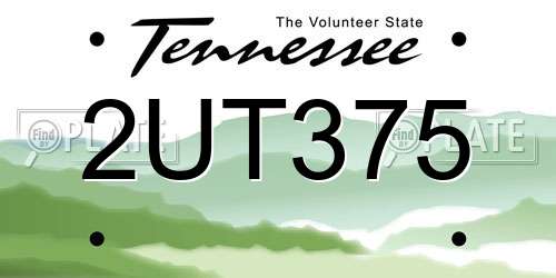 2UT375 Tennessee License Plate