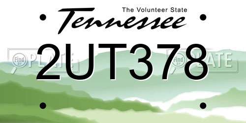 2UT378 Tennessee License Plate