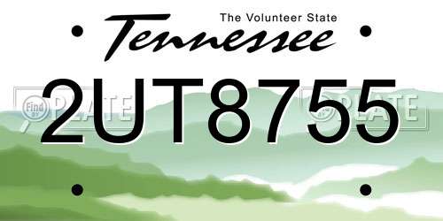 2UT8755 Tennessee License Plate