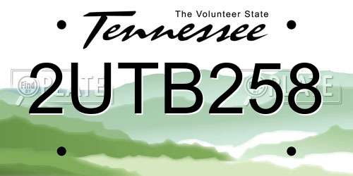 2UTB258 Tennessee License Plate