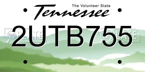 2UTB755 Tennessee License Plate