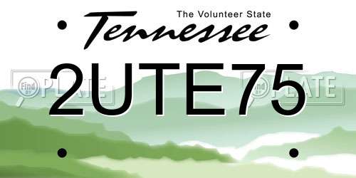 2UTE75 Tennessee License Plate