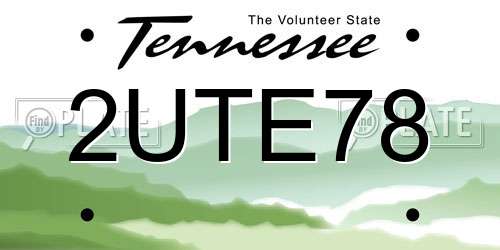 2UTE78 Tennessee License Plate