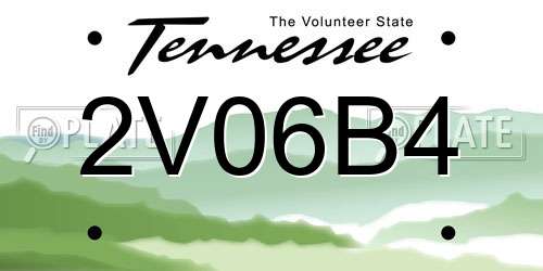 2V06B4 Tennessee License Plate