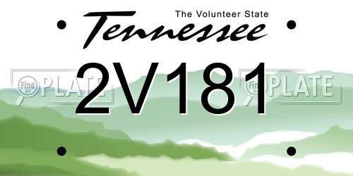 2V181 Tennessee License Plate