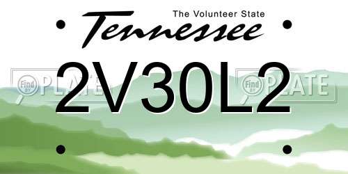 2V30L2 Tennessee License Plate