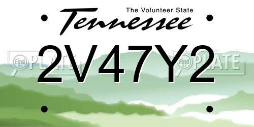 2V47Y2 Tennessee License Plate
