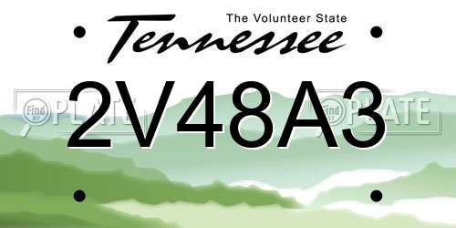 2V48A3 Tennessee License Plate
