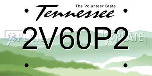 2V60P2 Tennessee License Plate