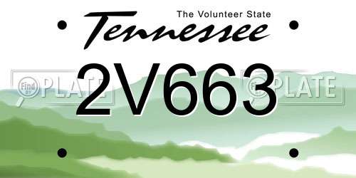 2V663 Tennessee License Plate