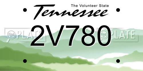 2V780 Tennessee License Plate