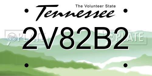 2V82B2 Tennessee License Plate