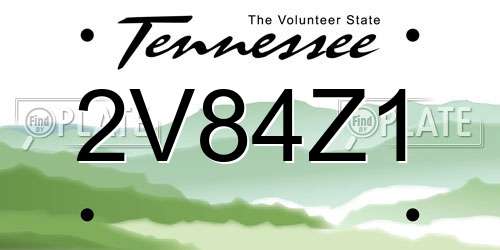 2V84Z1 Tennessee License Plate