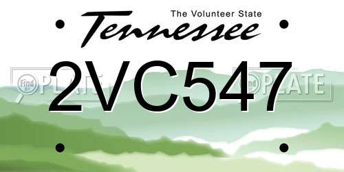 2VC547 Tennessee License Plate