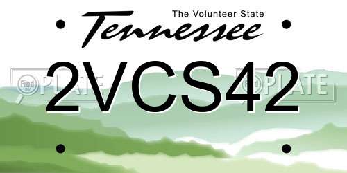 2VCS42 Tennessee License Plate
