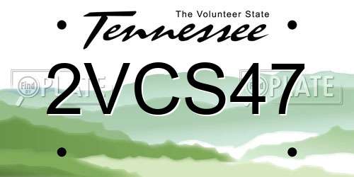 2VCS47 Tennessee License Plate