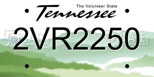 2VR2250 Tennessee License Plate