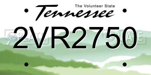 2VR2750 Tennessee License Plate