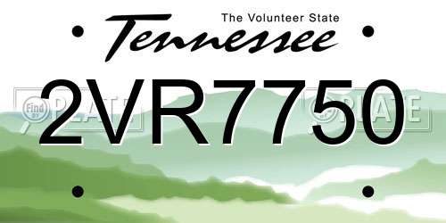 2VR7750 Tennessee License Plate