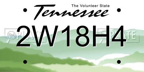 2W18H4 Tennessee License Plate