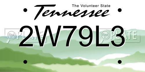2W79L3 Tennessee License Plate