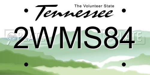 2WMS84 Tennessee License Plate