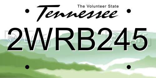 2WRB245 Tennessee License Plate