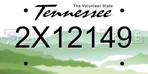 2X12149 Tennessee License Plate