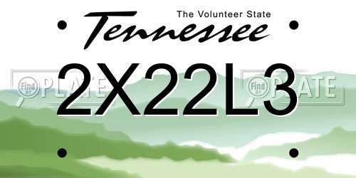 2X22L3 Tennessee License Plate