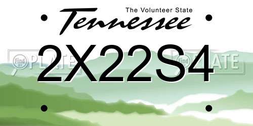 2X22S4 Tennessee License Plate