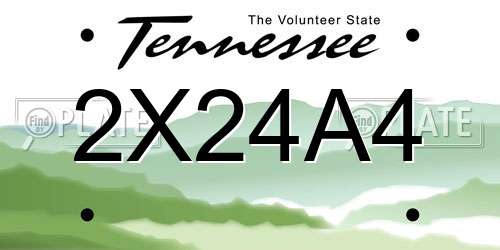 2X24A4 Tennessee License Plate