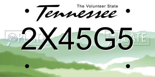 2X45G5 Tennessee License Plate