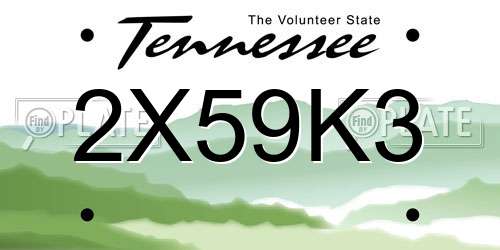 2X59K3 Tennessee License Plate