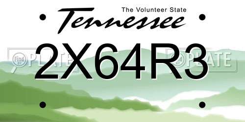 2X64R3 Tennessee License Plate