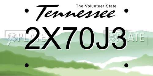 2X70J3 Tennessee License Plate