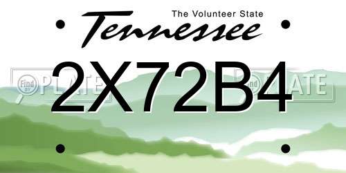 2X72B4 Tennessee License Plate