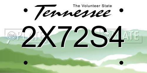 2X72S4 Tennessee License Plate