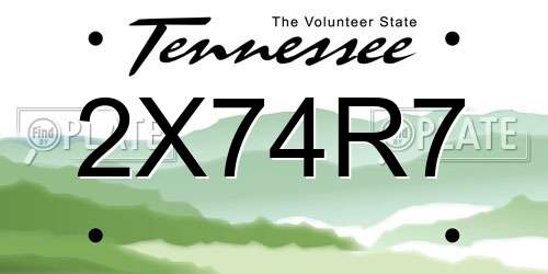 2X74R7 Tennessee License Plate