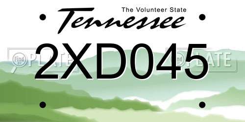 2XD045 Tennessee License Plate