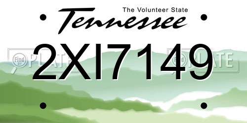 2XI7149 Tennessee License Plate