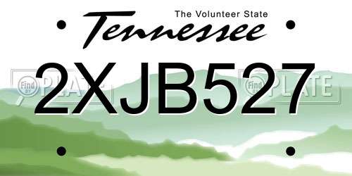 2XJB527 Tennessee License Plate