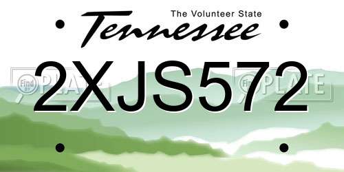 2XJS572 Tennessee License Plate