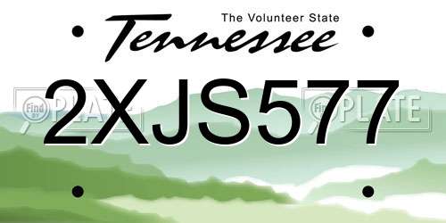 2XJS577 Tennessee License Plate