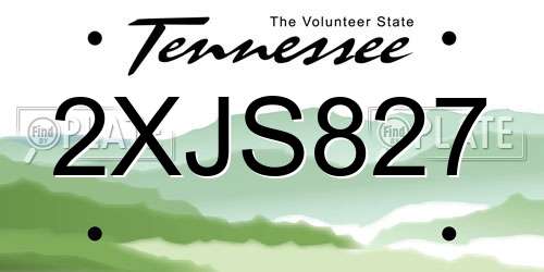 2XJS827 Tennessee License Plate