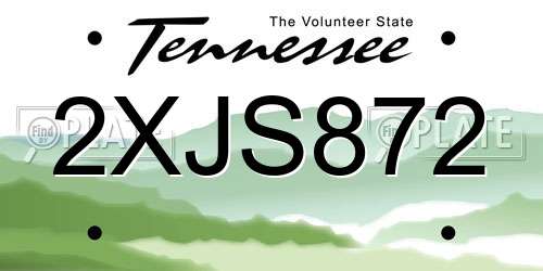 2XJS872 Tennessee License Plate
