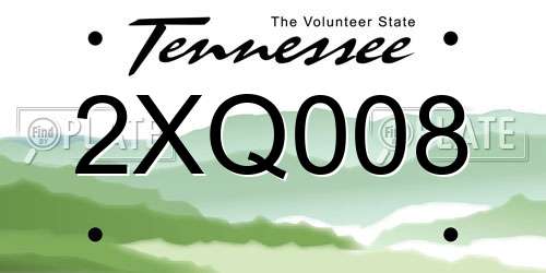 2XQ008 Tennessee License Plate